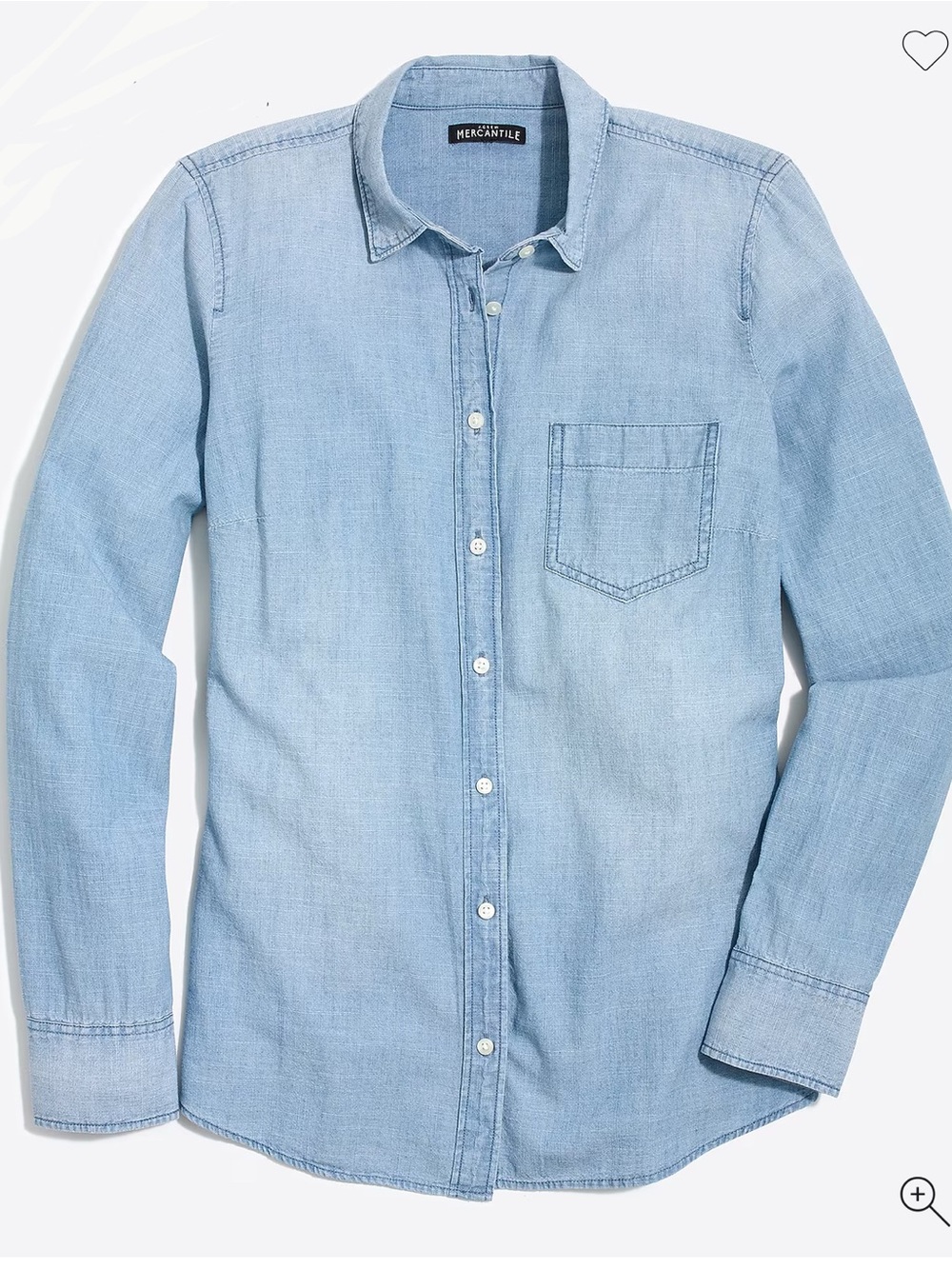 J. Crew Factory Light Blue Denim Button-Down Shirt - Picture 2 of 3